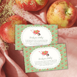 Tarjeta De Recepción Libros de manzana de cosecha otoñal rústica para b