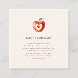 Tarjeta De Recepción libros de Manzana Roja de crema para solicitud de