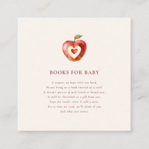 Tarjeta De Recepción libros de Manzana Roja de crema para solicitud de