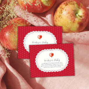 Tarjeta De Recepción Libros de Manzana Vintage de Otoño Rojo Para Baby