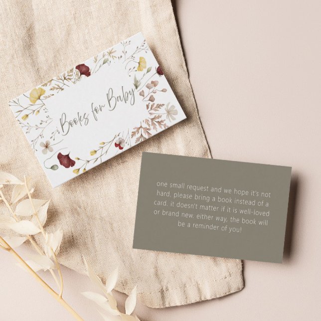 Tarjeta De Recepción Libros de marco floral rústico para bebé | (Subido por el creador)