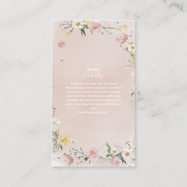 Tarjeta De Recepción Libros de marcos florales de flores silvestres par (Anverso)