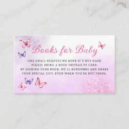 Tarjeta De Recepción Libros de mariposa cutánea para la ducha de bebé