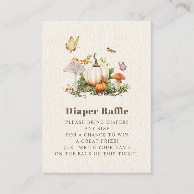 Tarjeta De Recepción Libros De Mariposa De Calabaza Mushroom Para Baby  (Anverso)