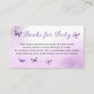 Tarjeta De Recepción Libros de mariposa de Cute Boho Purple para boleto