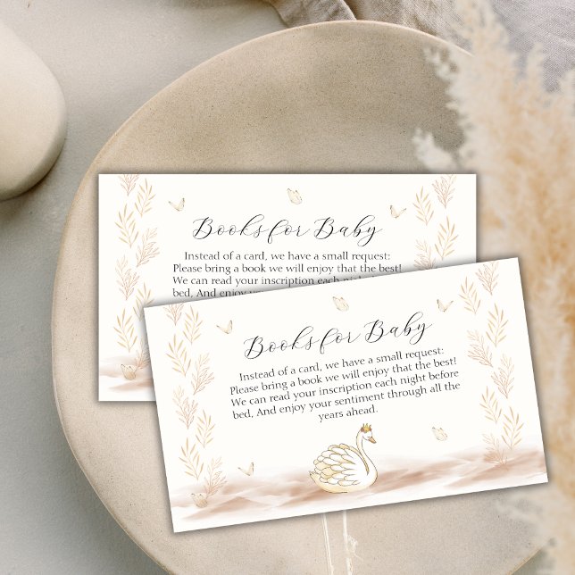 Tarjeta De Recepción Libros De Mariposa De La Princesa Swan Para Baby S (Princess Swan Butterfly Books For Baby Shower Enclosure Card)