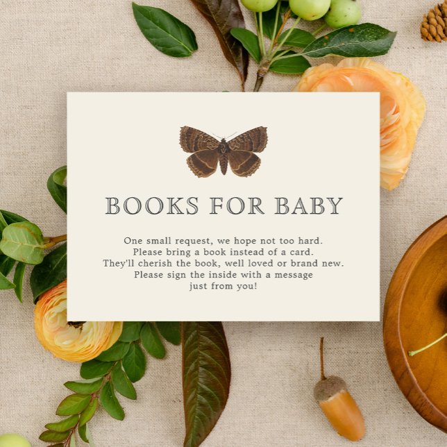 Tarjeta De Recepción Libros de mariposa de Woodland para Baby Shower (Subido por el creador)