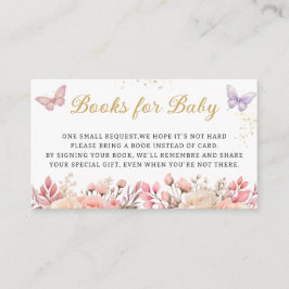 Tarjeta De Recepción Libros de mariposa floral de Cute Boho para el bol