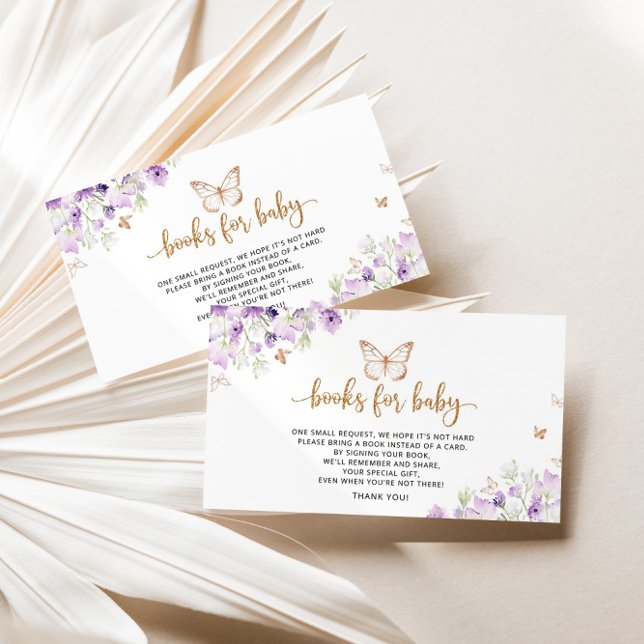 Tarjeta De Recepción Libros de mariposa morada para boleto de bebé (Subido por el creador)