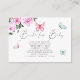 Tarjeta De Recepción Libros de mariposas rosadas para bebés