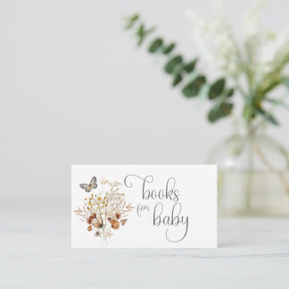 Tarjeta De Recepción Libros de mariposas y flores silvestres para bebés