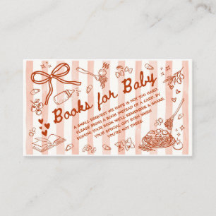 Tarjeta De Recepción Libros de MeatBall Italian Baby Shower para Bebé