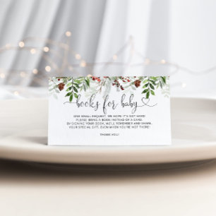 Tarjeta De Recepción Libros de nieve de Navidades ecologistas para bole