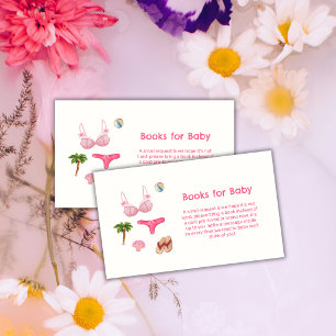 Tarjeta De Recepción Libros de niña veraniega rosa para baby shower