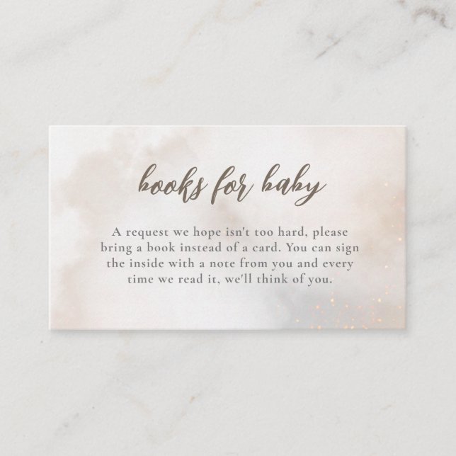 Tarjeta De Recepción Libros de nubes acuarelas para Baby Shower (Anverso)