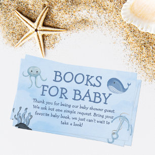 Tarjeta De Recepción Libros De Ocean Animals Para Baby Shower Coastal B