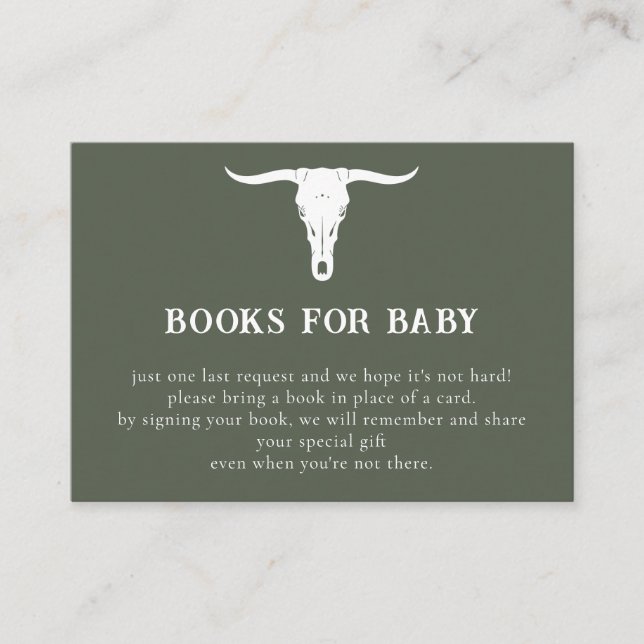 Tarjeta De Recepción Libros de Olive Cowboy para bebé (Anverso)
