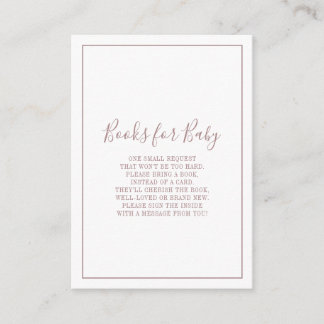 Tarjeta De Recepción Libros de oro Rosa para insertar bebé