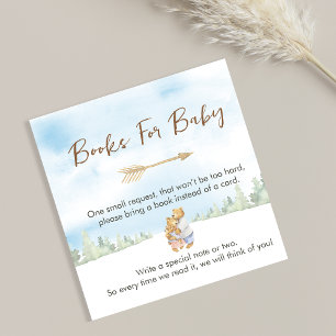 Tarjeta De Recepción Libros de osito beige dulce para bebé