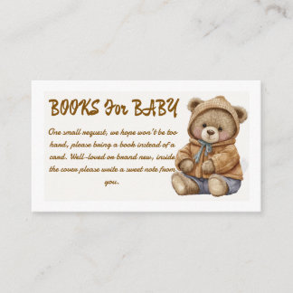 Tarjeta De Recepción Libros de osito Boho para el sobre de la fiesta de