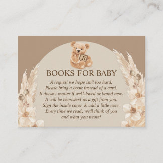 Tarjeta De Recepción Libros de osito de hierba de Pampas para bebé