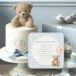 Tarjeta De Recepción Libros de osito de peluche para fiesta de bebé