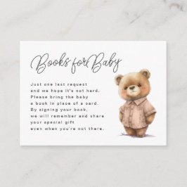 Tarjeta De Recepción Libros de oso de peluche para bebé