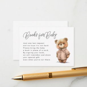 Tarjeta De Recepción Libros de oso de peluche para bebé