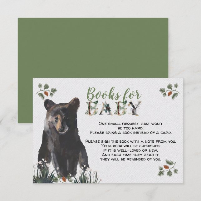 Tarjeta De Recepción Libros de oso para bebés de Woodland (Anverso / Reverso)