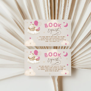 Tarjeta De Recepción Libros De Oso Rosa Para Bebés Baby Shower