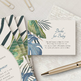 Tarjeta De Recepción Libros de Palm Elegante Tropical para Bebé