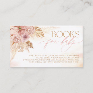 Tarjeta De Recepción Libros de pampas rosadas y pekineses para Baby Sho