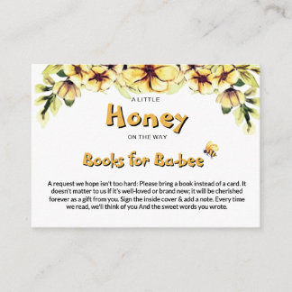 Tarjeta De Recepción Libros de panal Floral Little Honey Bee Honeycomb 