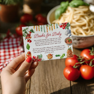 Tarjeta De Recepción Libros de pasta italiana albóndigas para baby show