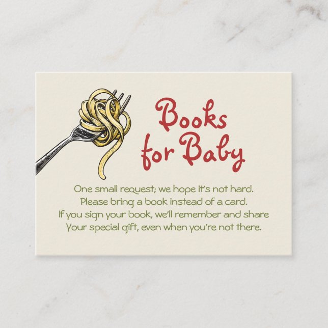 Tarjeta De Recepción Libros de pasta para el bebé (Anverso)
