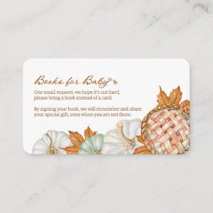 Tarjeta De Recepción Libros de pastel de calabaza de acuarela de otoño 