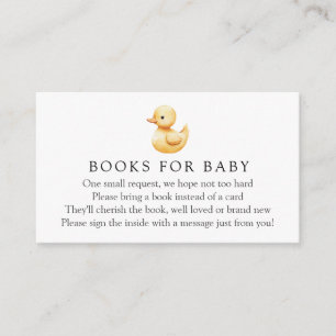 Tarjeta De Recepción Libros de pato amarillo para la solicitud del bebé