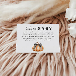 Tarjeta De Recepción Libros de Pequeña Calabaza con Lazo Negro para Beb