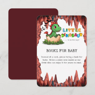 Tarjeta De Recepción Libros de Pequeño Dinosaurio en Camino para Bebé