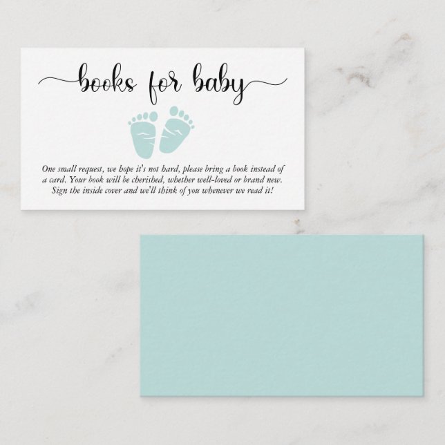 Tarjeta De Recepción Libros De Pies De Bebé Para Baby Shower (Anverso / Reverso)
