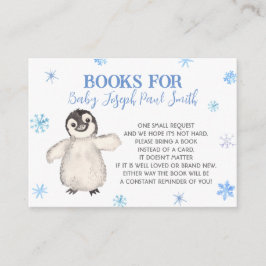 Tarjeta De Recepción Libros de pingüino para bebé, copos de nieve traen