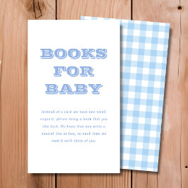 Tarjeta De Recepción Libros de plástico azul para bebé | Baby Shower