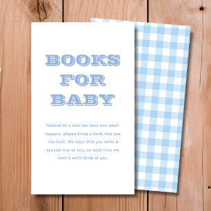 Tarjeta De Recepción Libros de plástico azul para bebé Baby Shower