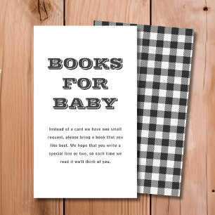 Tarjeta De Recepción Libros de plástico negro para bebé   Baby Shower