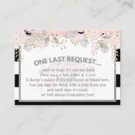 Tarjeta De Recepción Libros de plata rosa para bebé insertados