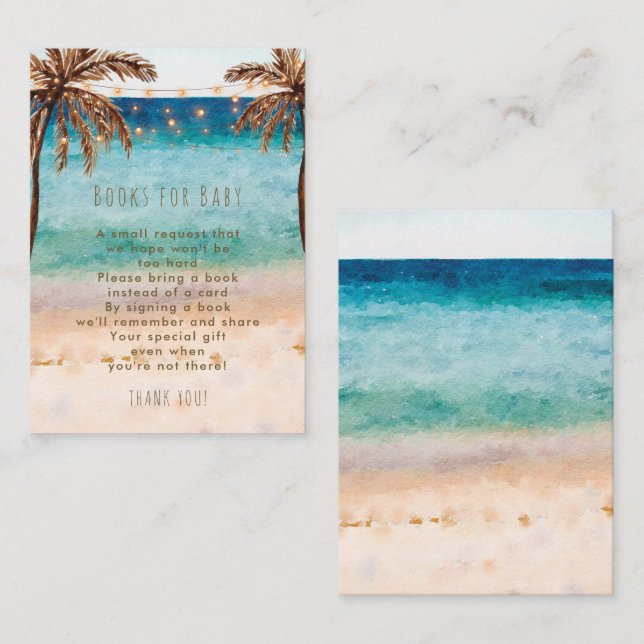 Tarjeta De Recepción libros de playa tropicales para bebés (Anverso / Reverso)