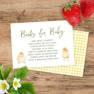 Tarjeta De Recepción Libros de Pollitos Dulces Acuarela Para Shower de 