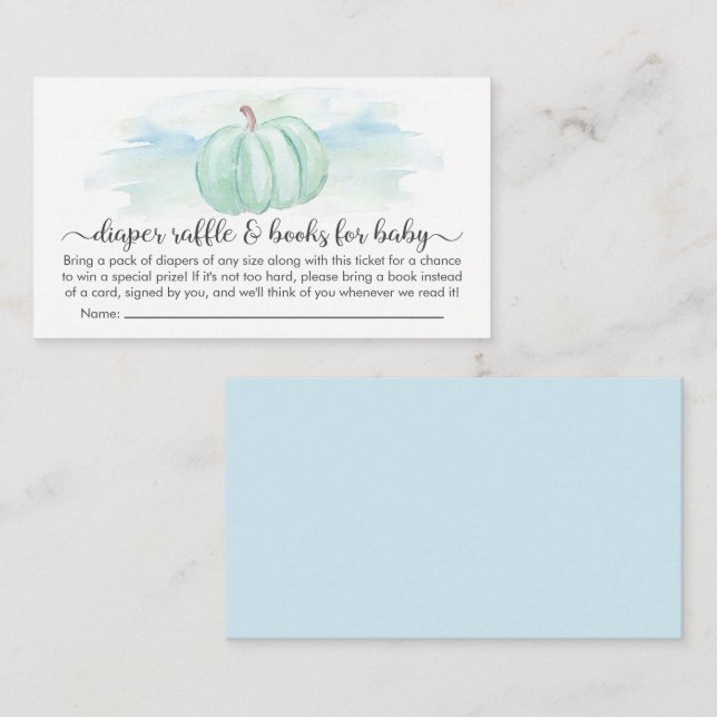 Tarjeta De Recepción Libros De Raffle De Calabaza Para Baby Shower (Anverso / Reverso)