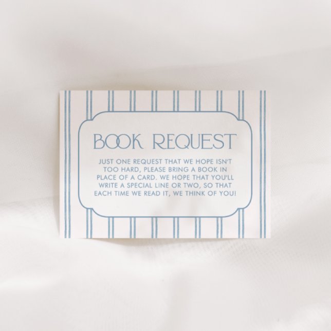 Tarjeta De Recepción Libros de rayas azules clásicos para bebé (Subido por el creador)