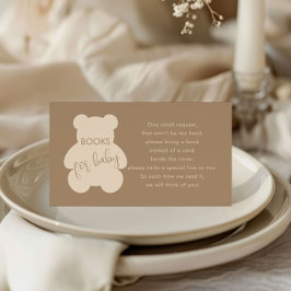 Tarjeta De Recepción Libros de regalo para baby shower Beige Bearly Wai